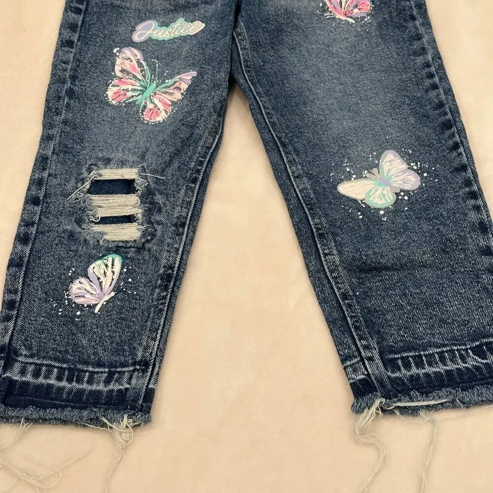 Justice Butterfly Jean sz 7 Girls